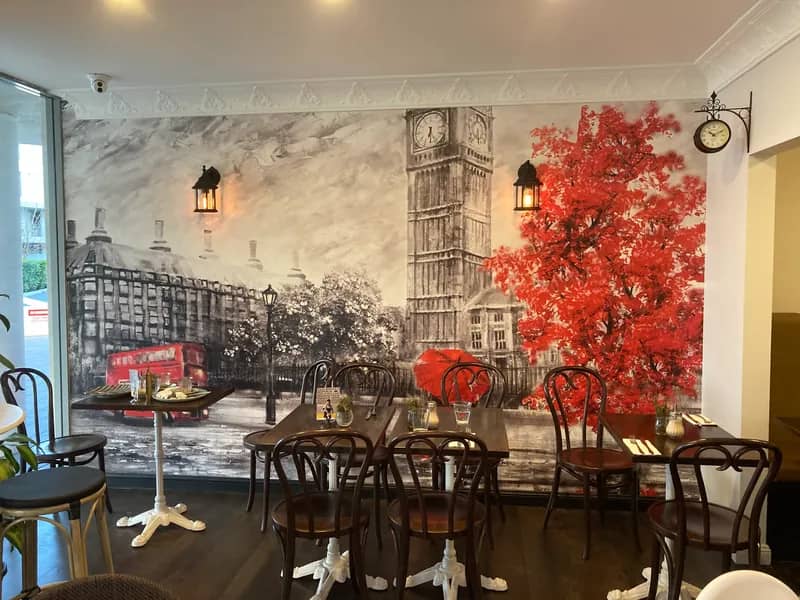 Hospitality wallpaper murals in hotels and restaurants