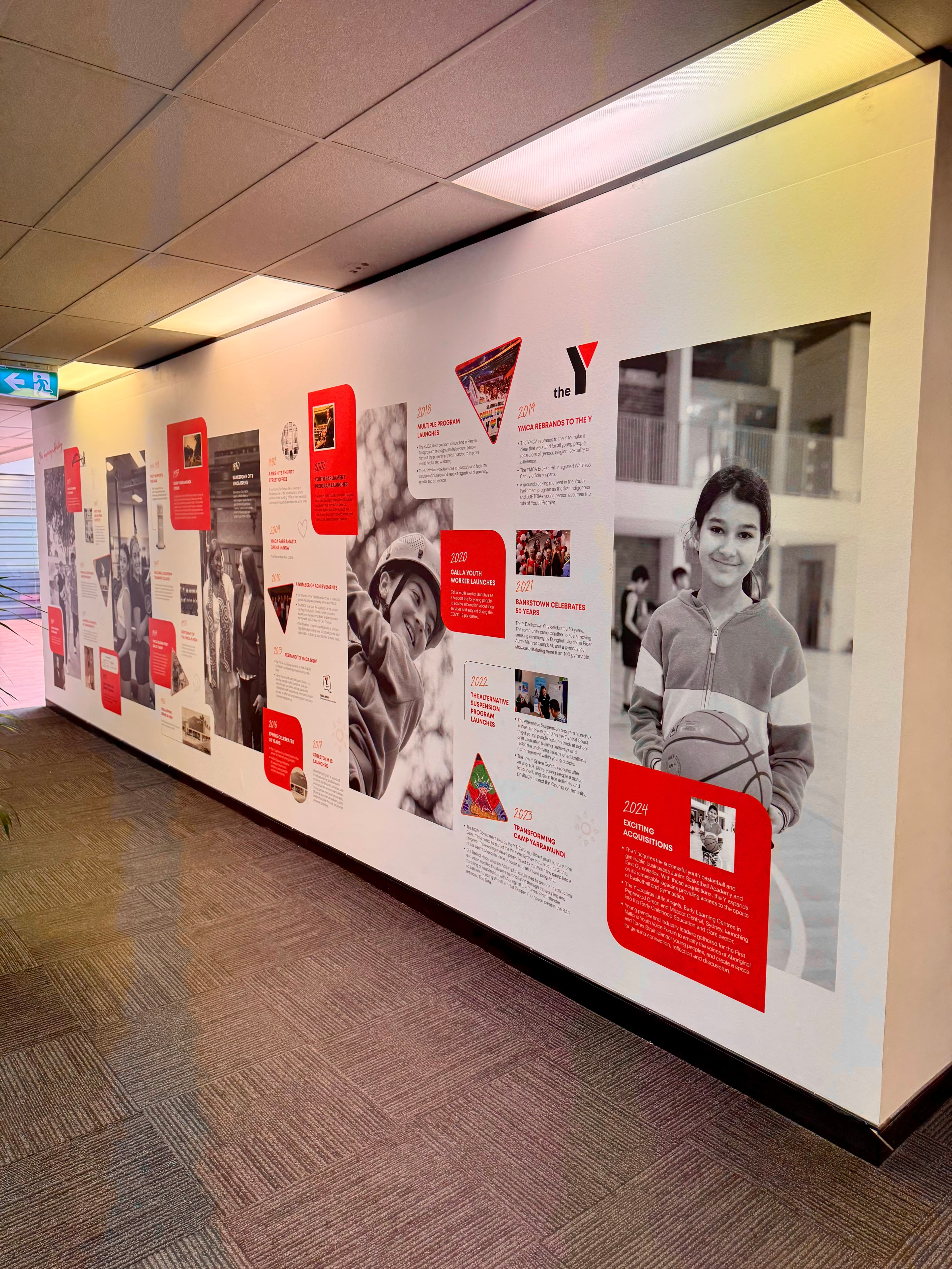 Custom commercial wallpaper installation in a modern office space