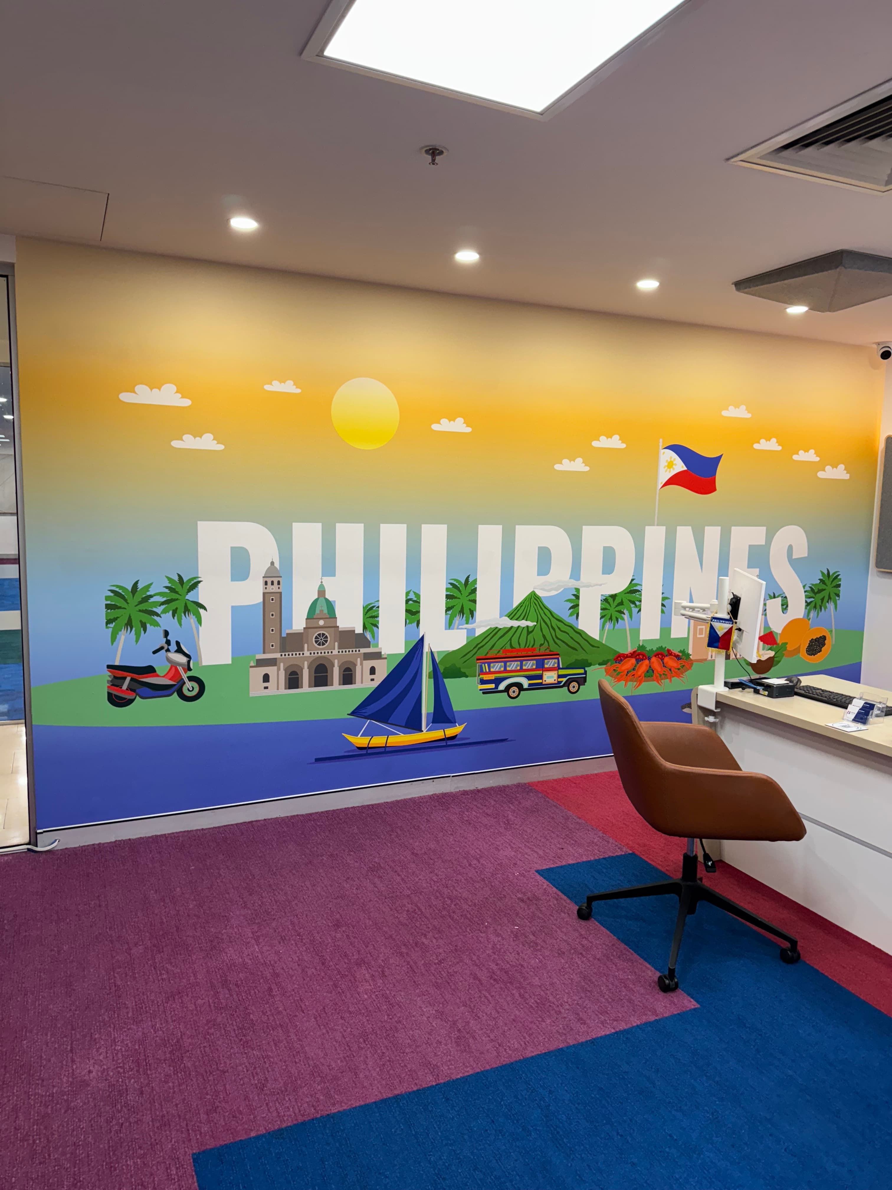 Brand wall vinyl mural for a corporate or retail interior
