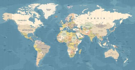 World Map Vector. High detailed illustration of worldmap