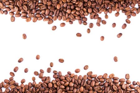 Coffee beans as a background isolated on white