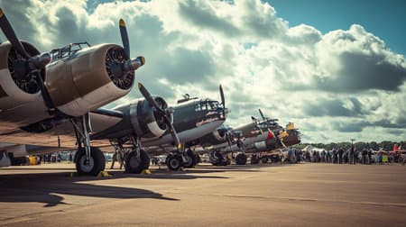 World War II era aircraft at the airfield in Berlin, Germany