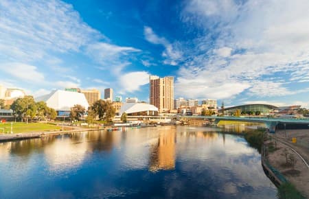 Downtown area of Adelaide city in Australia in daytime