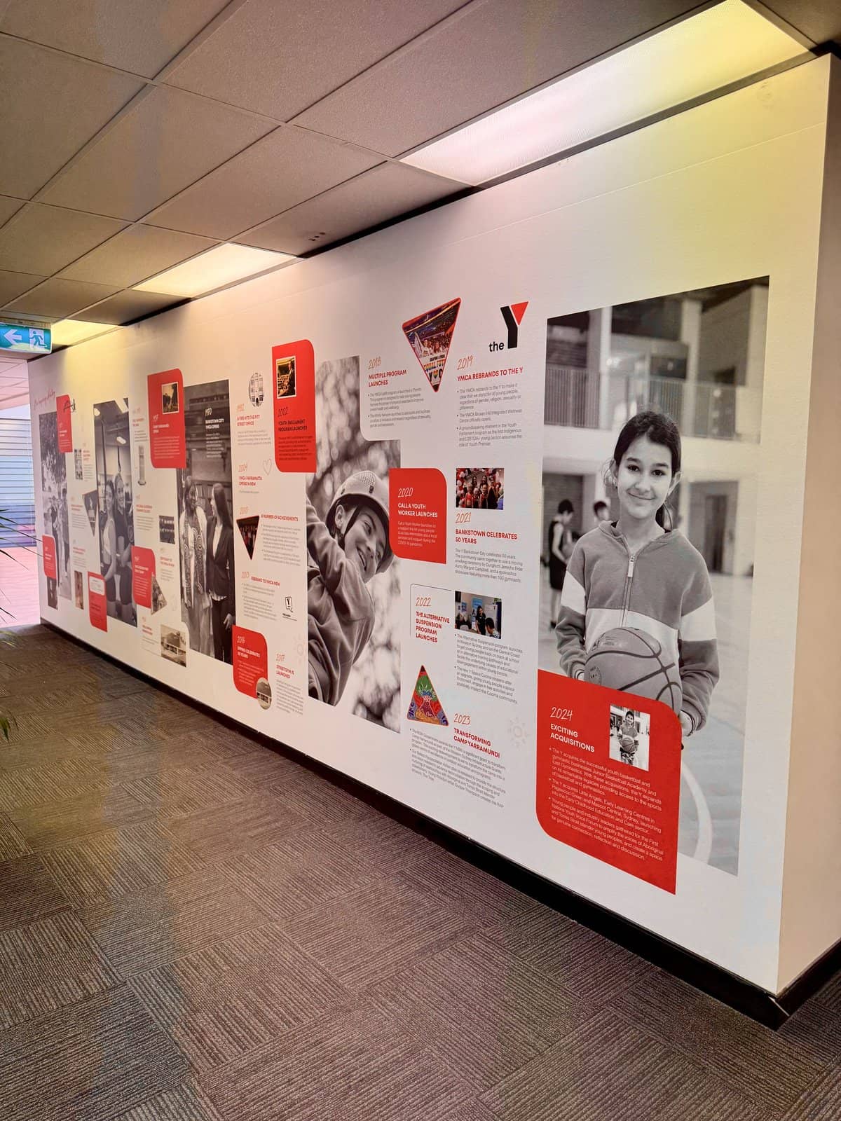Custom commercial wallpaper installation in a modern office space