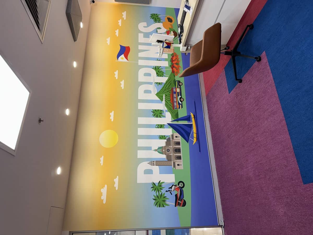Brand wall vinyl mural for a corporate or retail interior